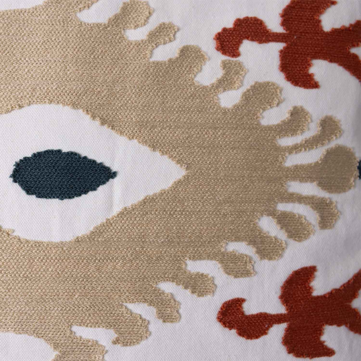 Tempest Embroidered Cotton Cushion Cover