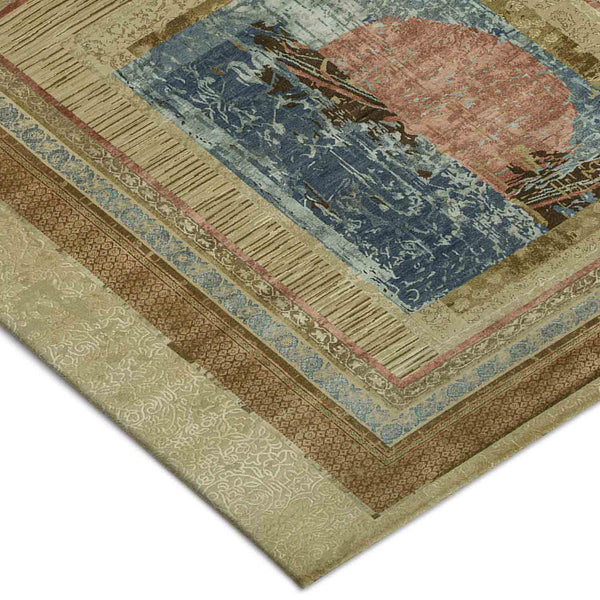 Sunset Surge Hand Knotted Woollen And Silk Rug By Tarun Tahiliani