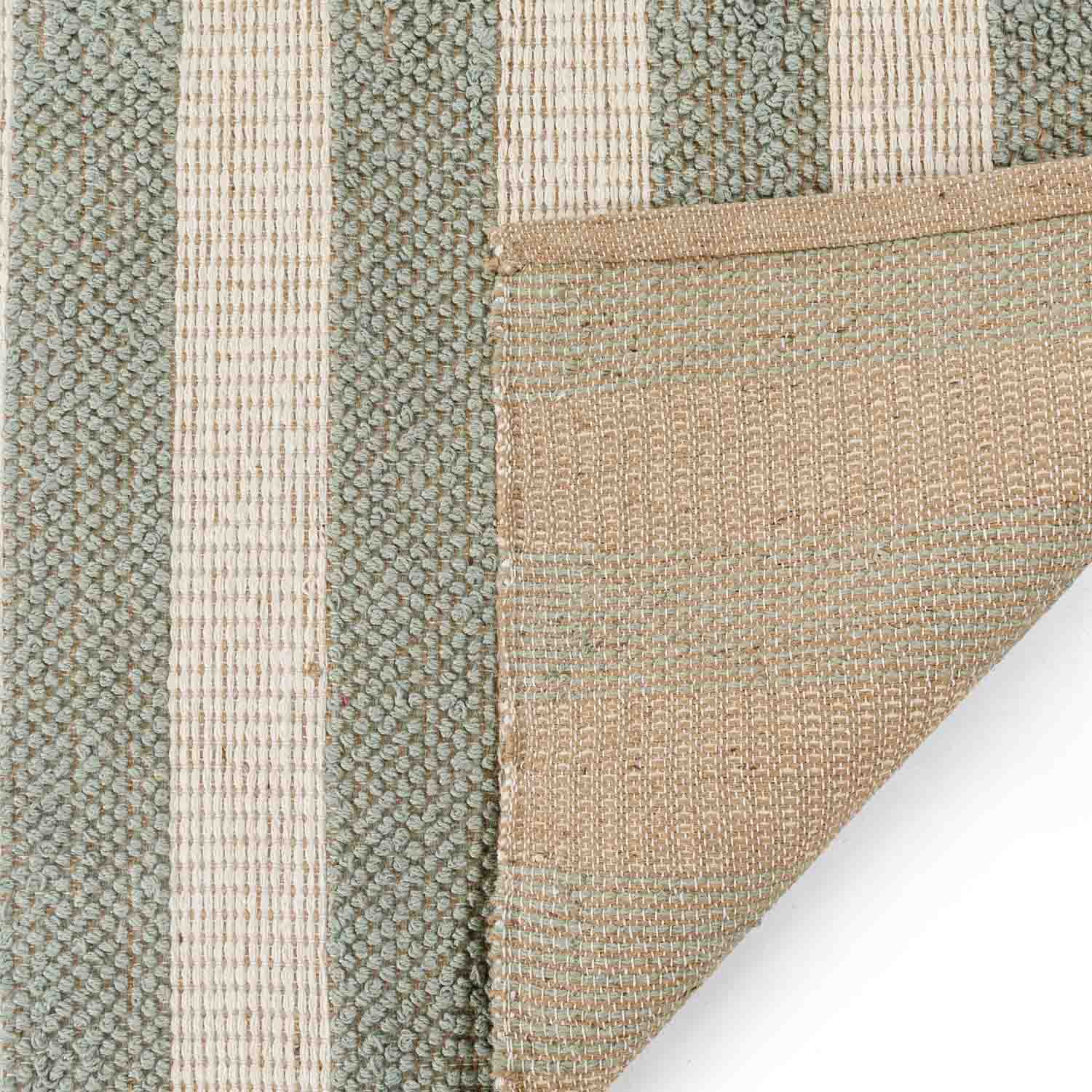 Striped Jute Flat Weave Dhurrie