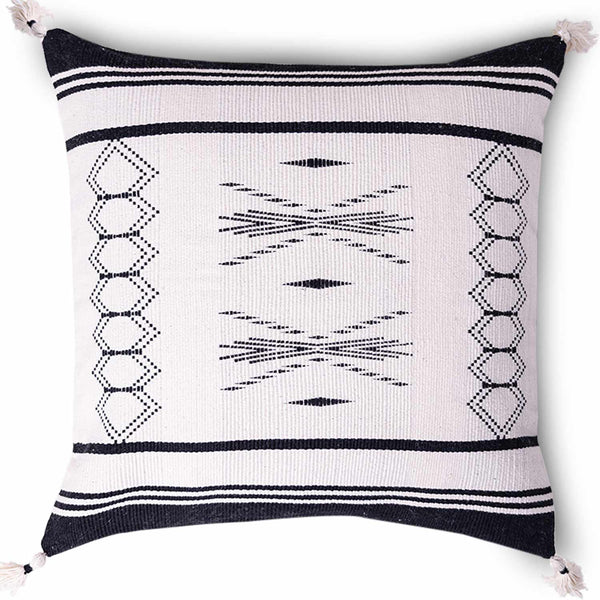 Sanis hand woven cotton cushion cover by Obeetee - detail view