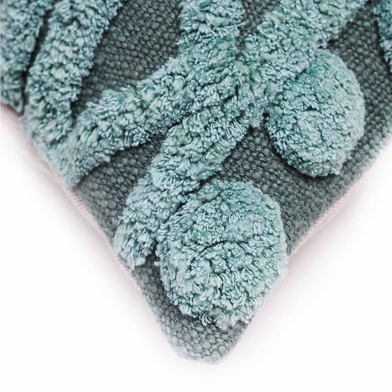 Crest Cotton Slub and Tufted Embroidered Cushion Cover