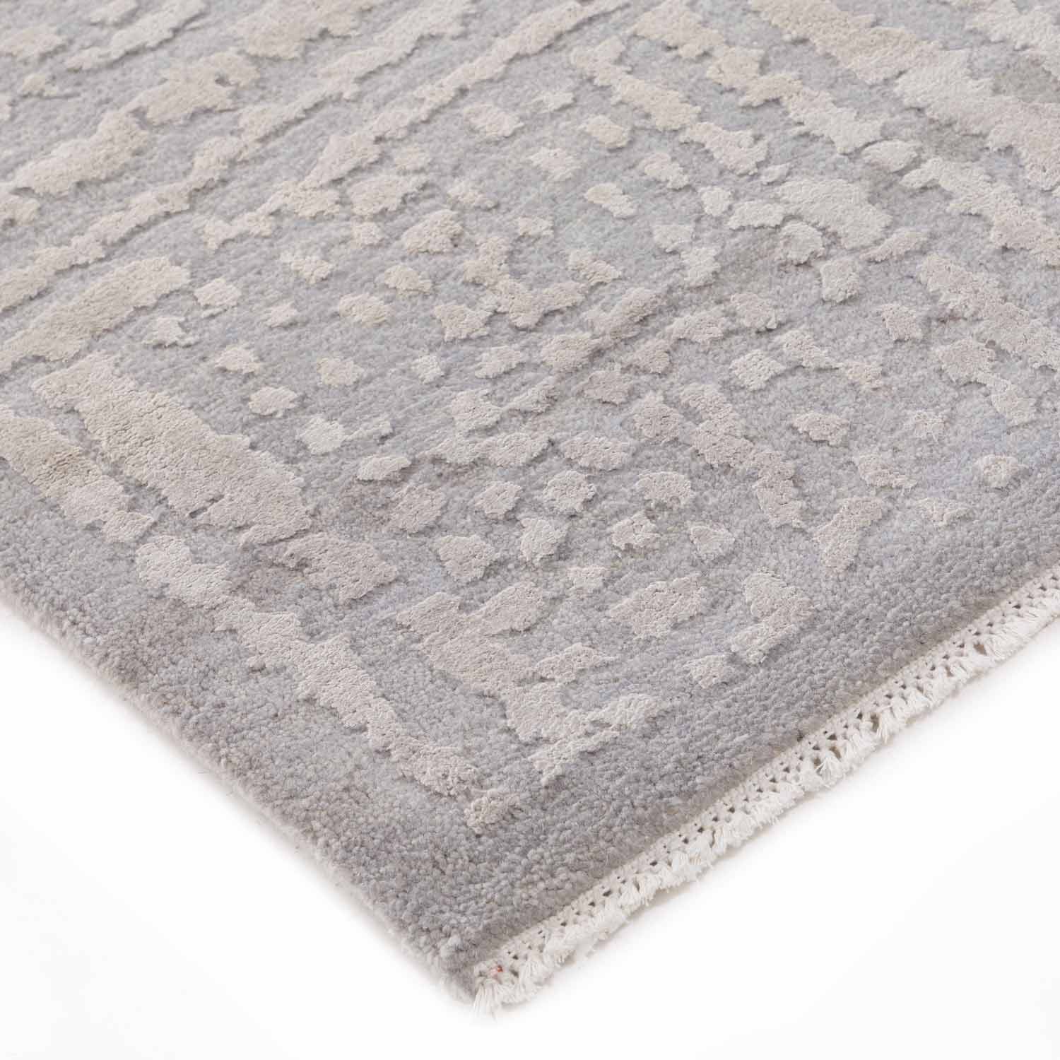 Slate Hand Knotted Woollen And Silk Rug
