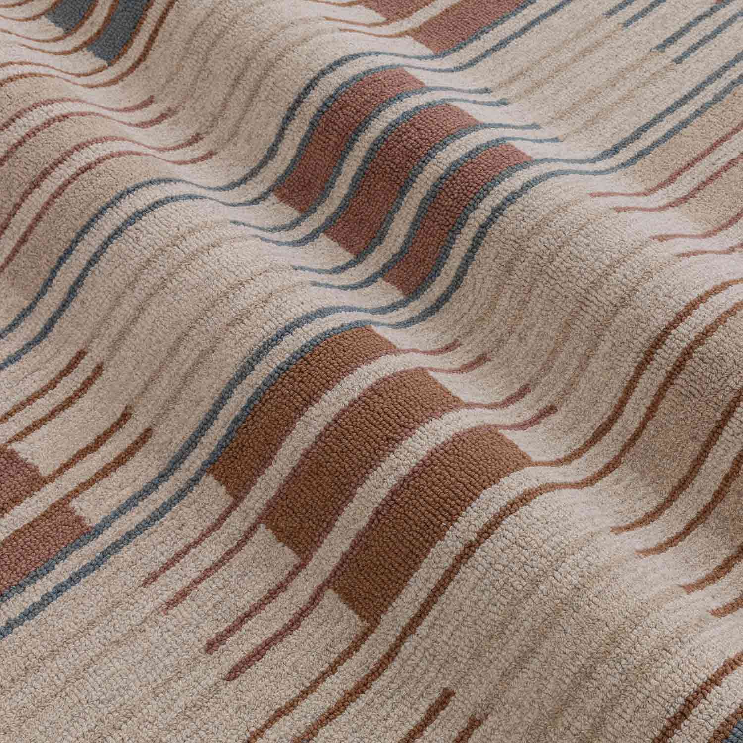 Motion Blur Hand Tufted Woollen And Viscose Rug