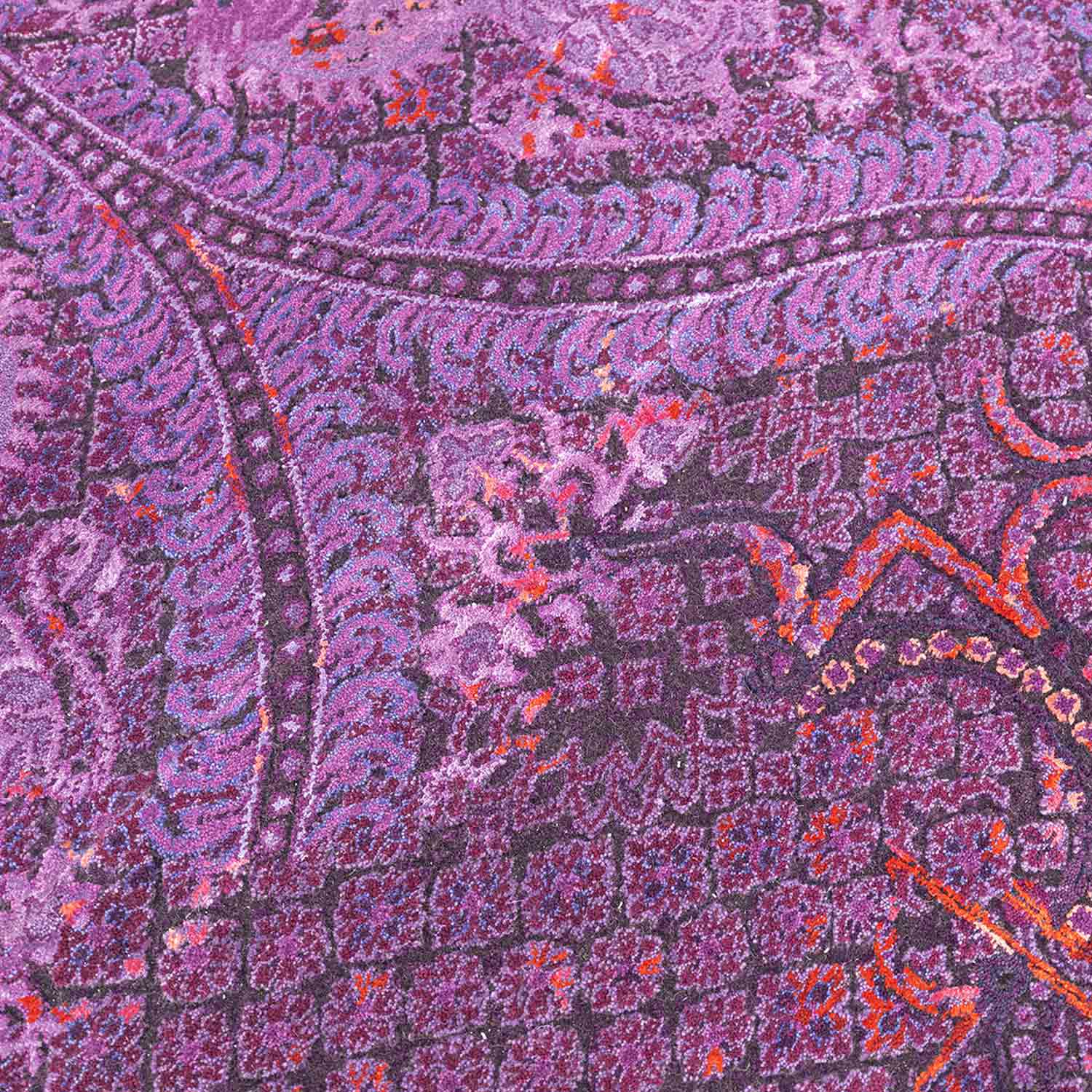 Amethyst Floral Hand Knotted Woollen And Viscose Rug