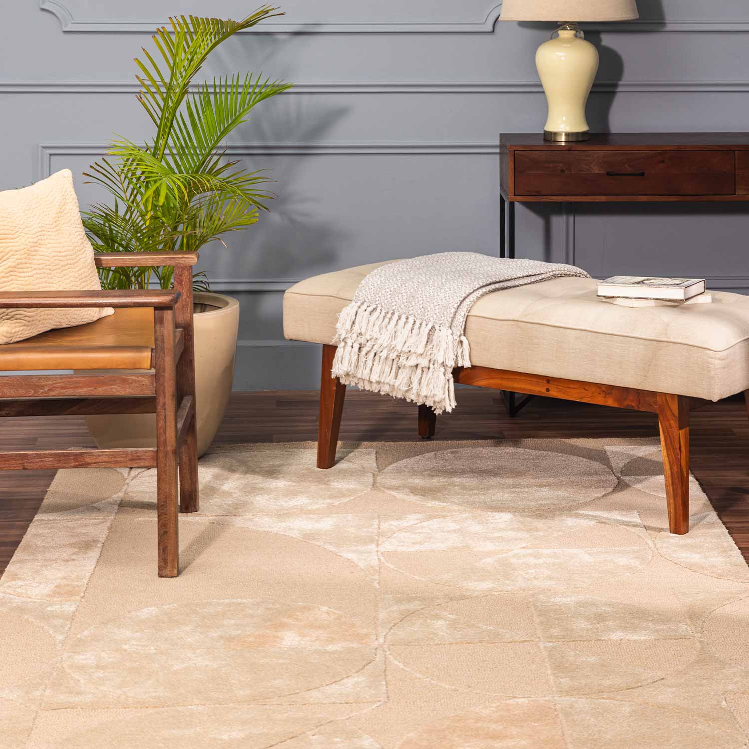 Darwish Hand Tufted Woollen And Viscose Rug