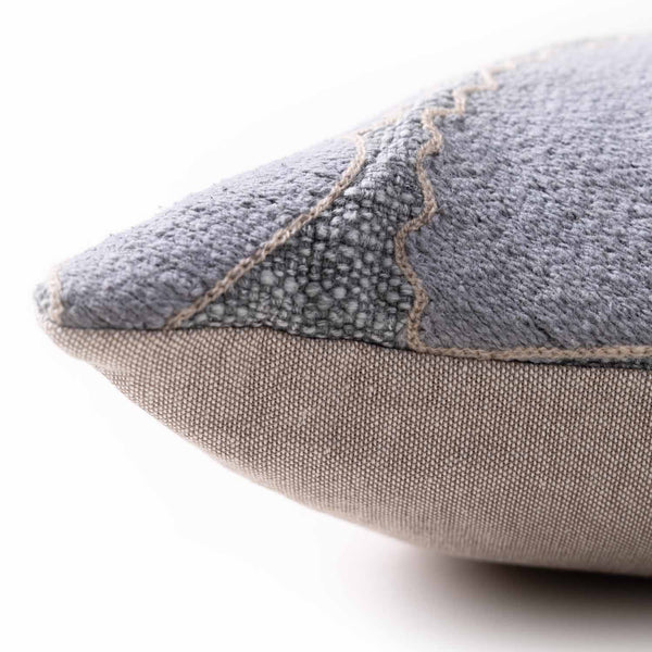 Shenai embroidered cotton lumbar cushion cover by Obeetee - styled view