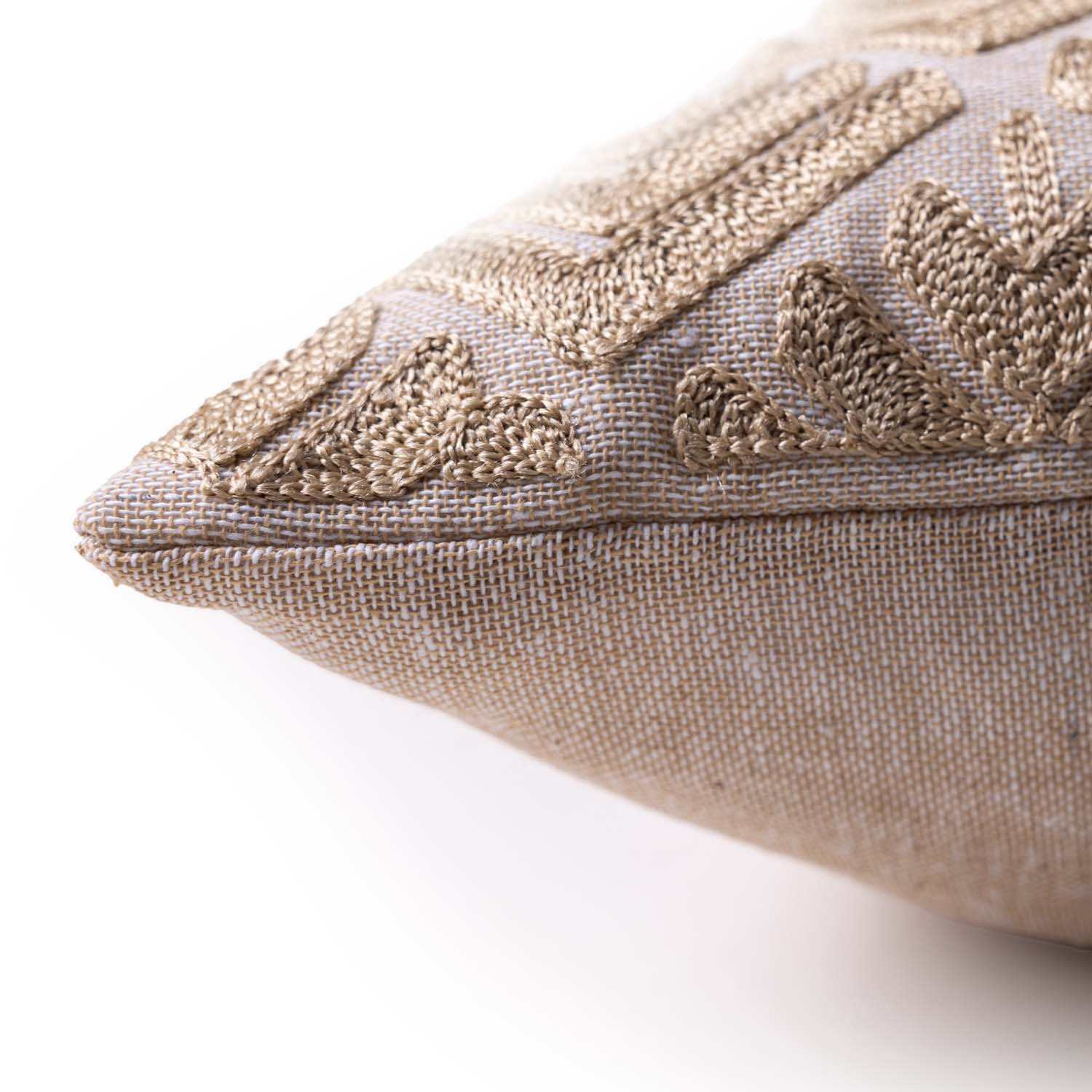 Kesar Embroidered Gold Lumbar Cushion Cover