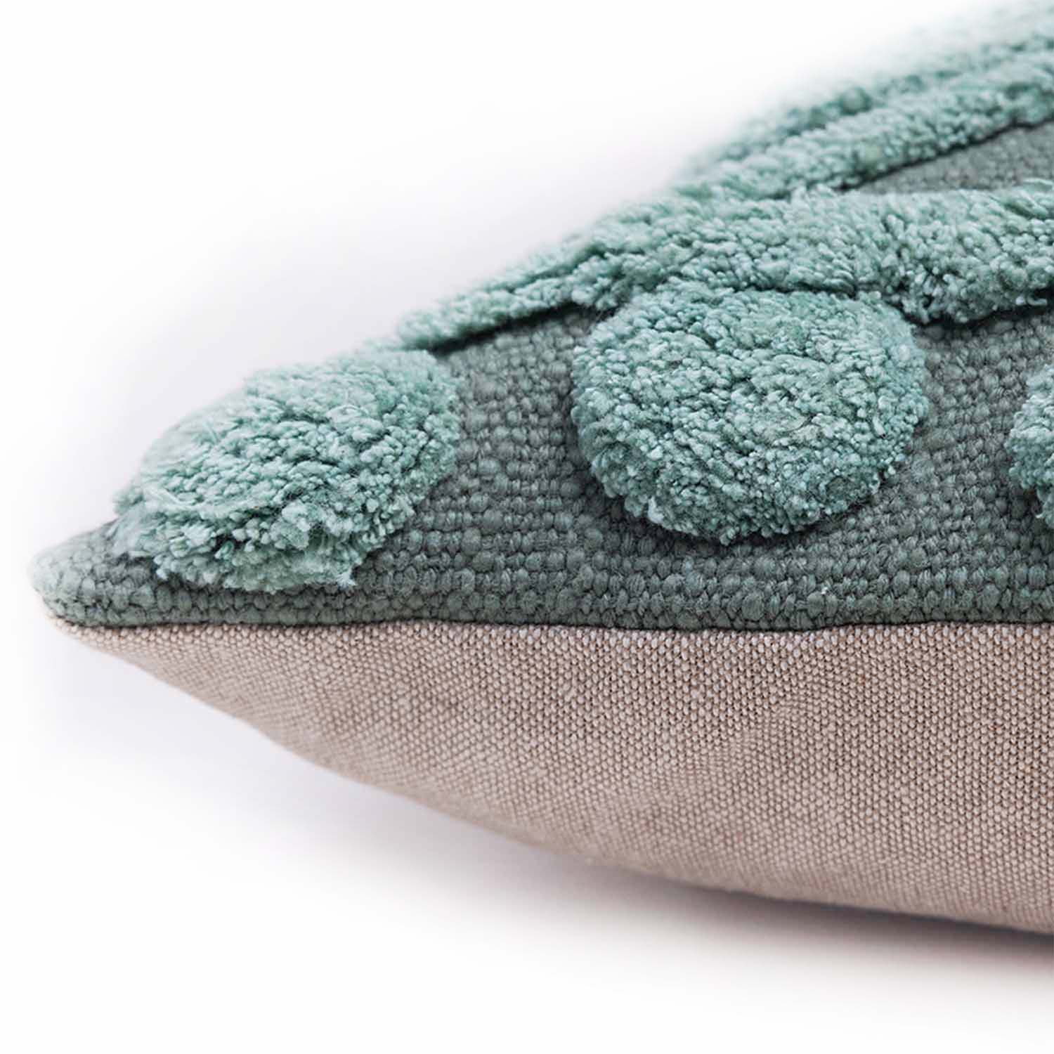 Crest Cotton Slub and Tufted Embroidered Cushion Cover