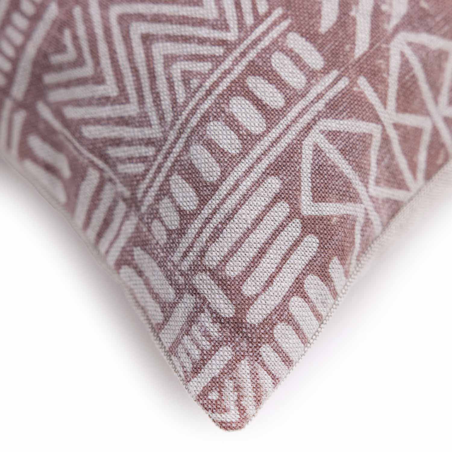 Maze Cotton Linen Block Printed Cushion Cover