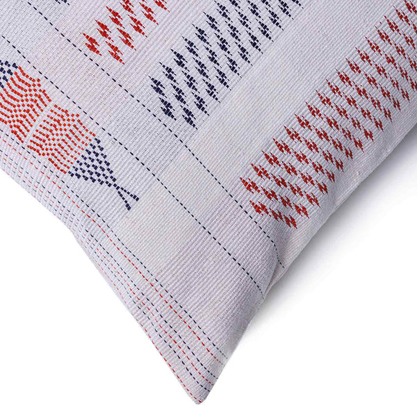 Shiloi hand woven cotton cushion cover by Obeetee - detail view