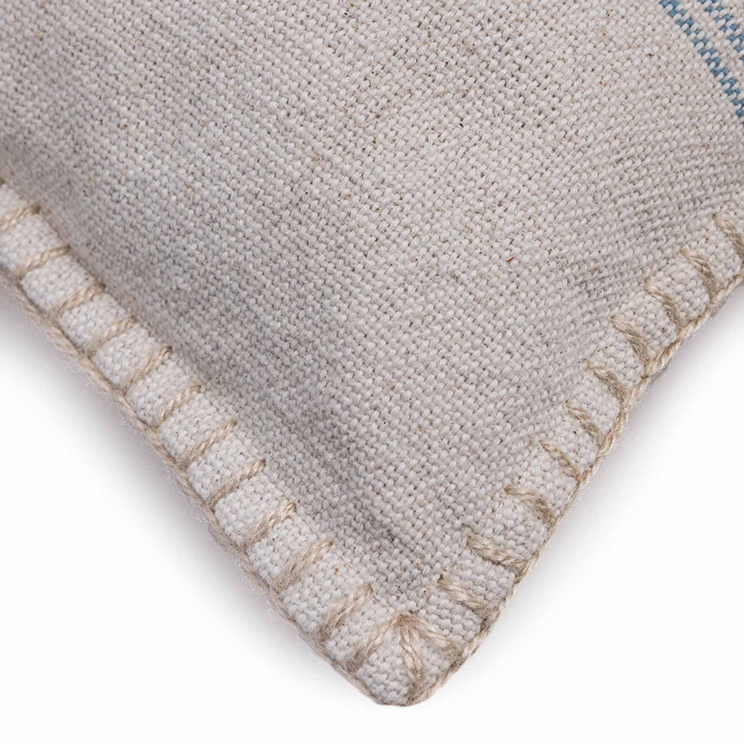 Strypes Woven Cotton Chambray Cushion Cover