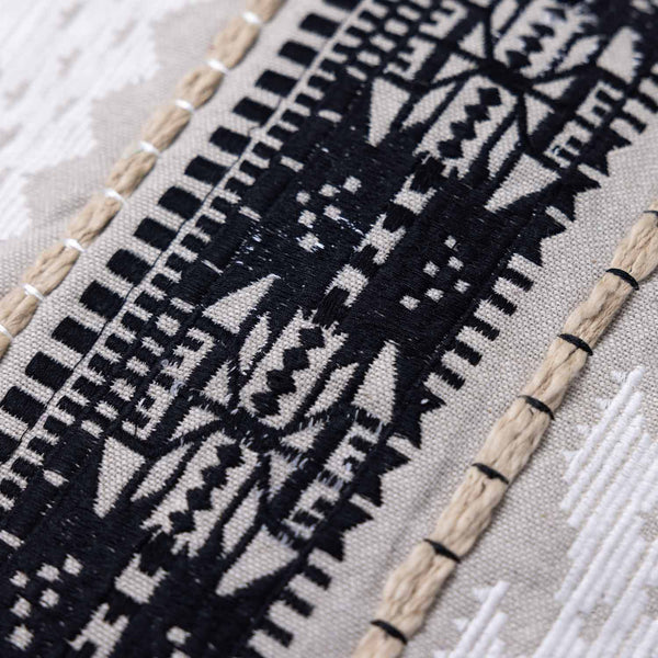 Amaroni embroidered Resa cotton cushion cover by Obeetee - texture detail