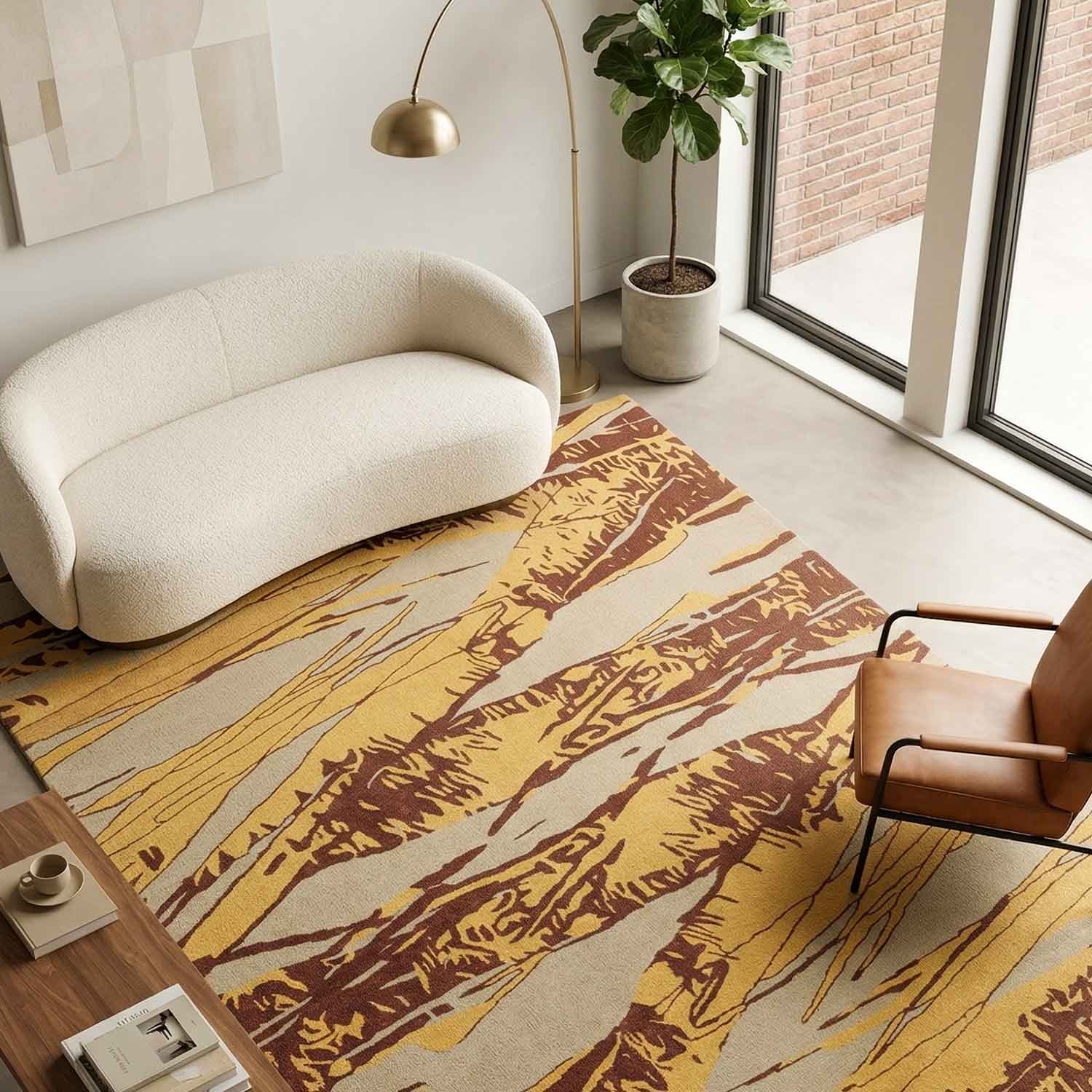 Flax Hand Tufted Wool And Viscose Rug