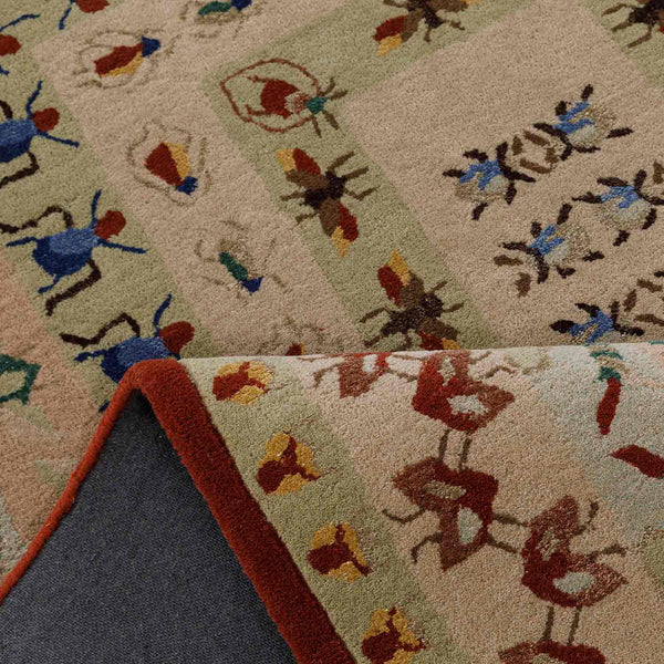 Blush Mosaic Hand Tufted Woollen And Viscose Rug By Varun Rana