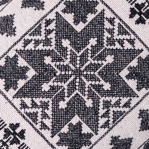 Sara embroidered dori piping cushion cover by Obeetee - texture detail