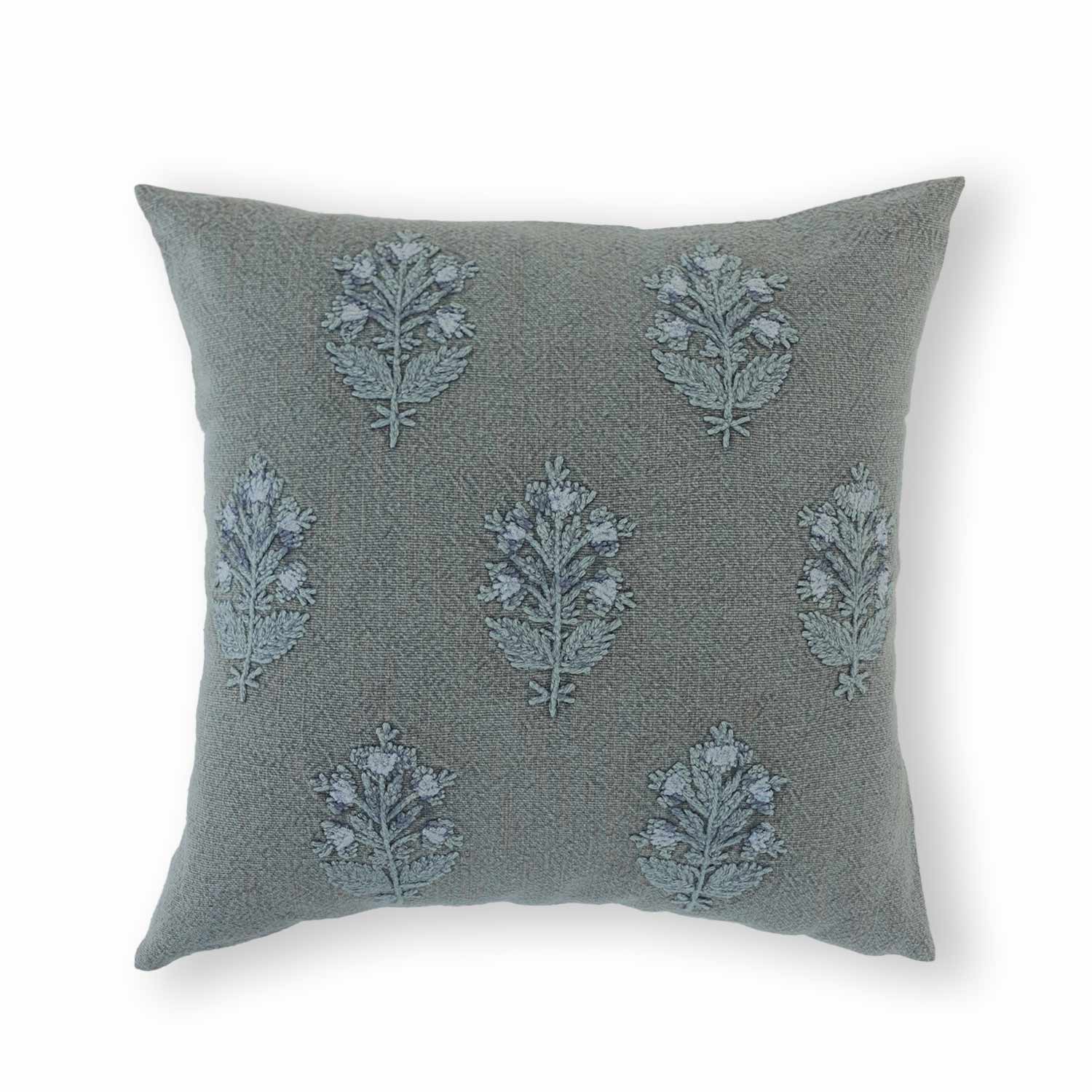 Cotton Embroidered Sapling Cushion Cover