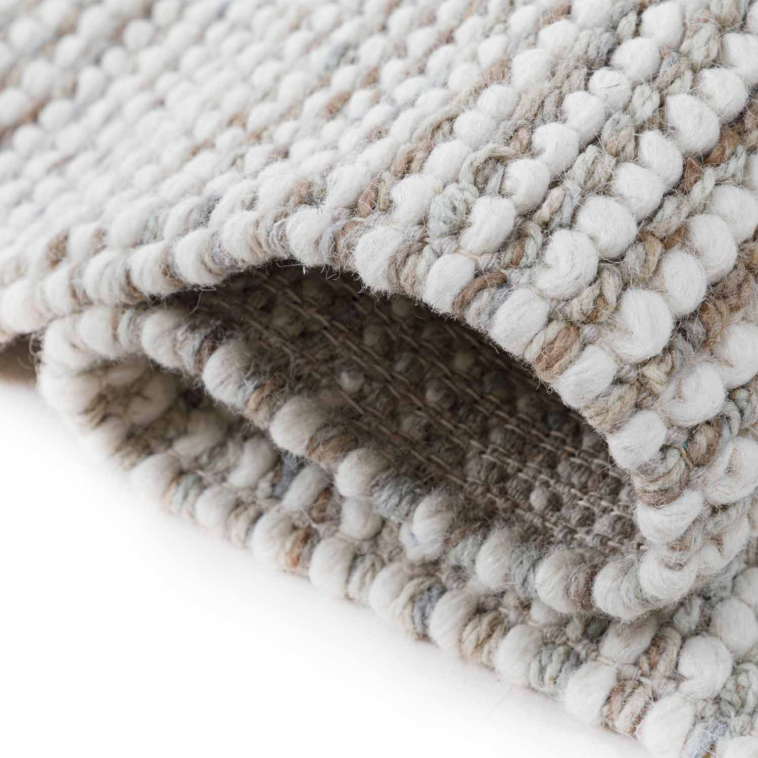 Self Textured Flat Weave Wool And Jute Dhurrie