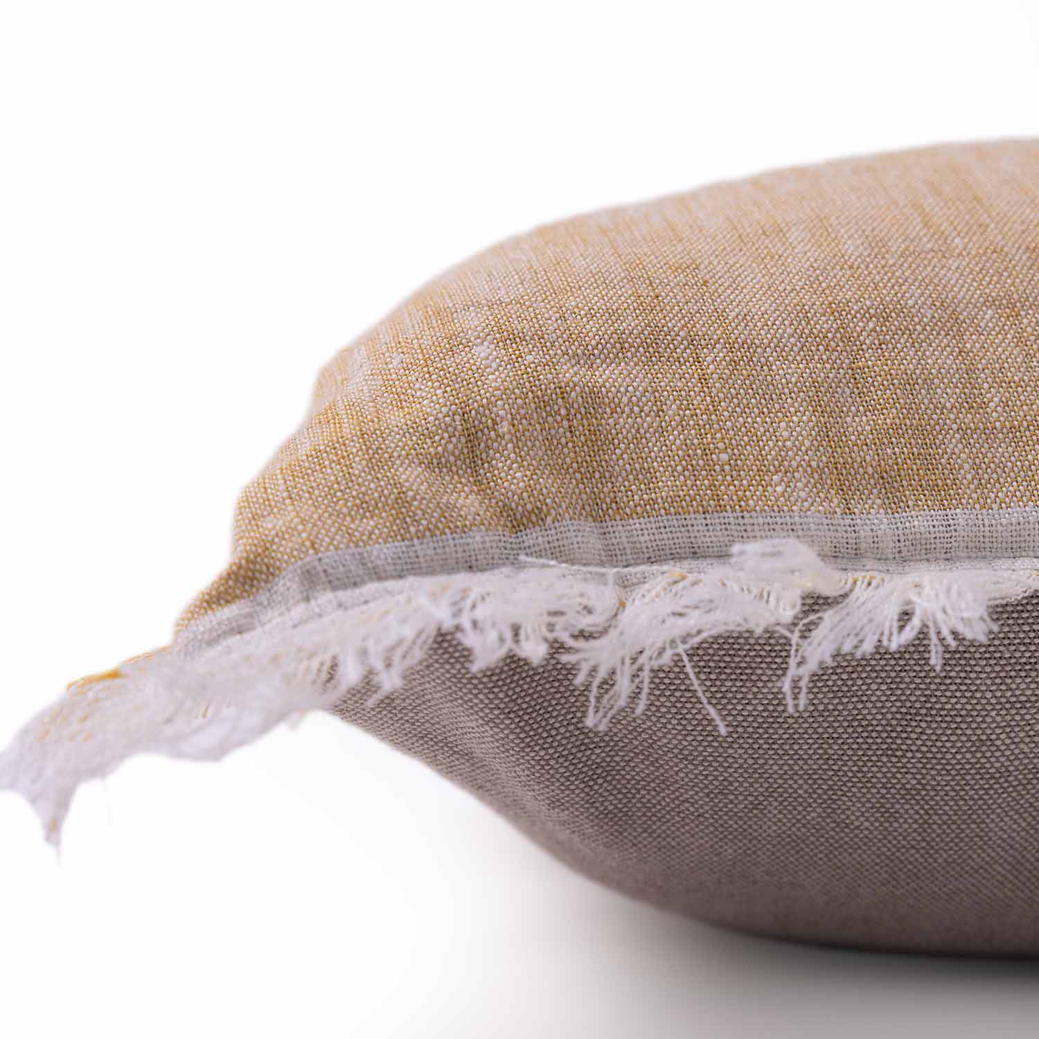 Shine Striped Linen Cushion Cover with Fringe