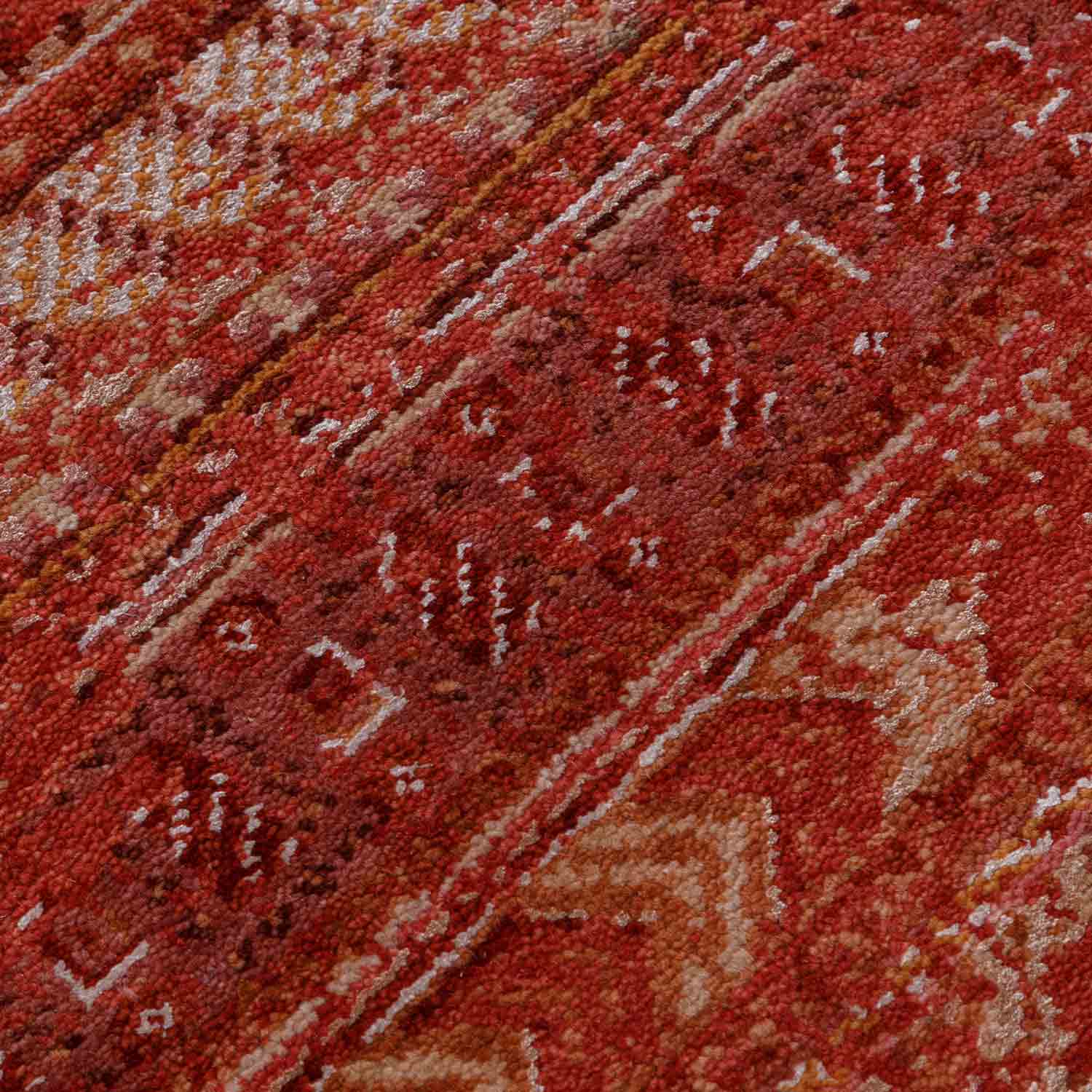 Sindoori Hand Knotted Woollen And Viscose Rug By Tarun Tahiliani