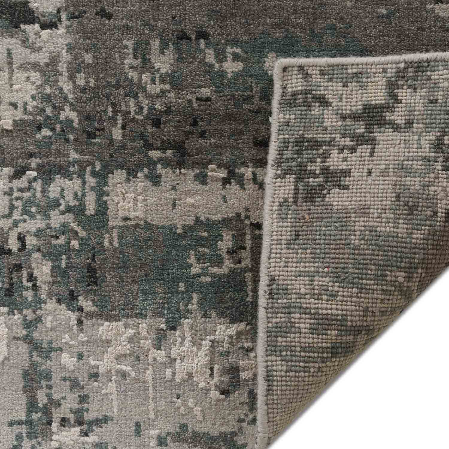 Chalk Carve Hand Knotted Woollen And Silk Rug