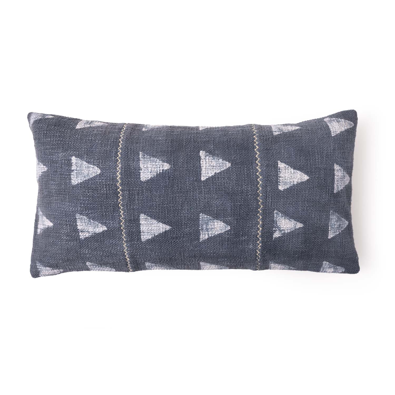 Neela Block Printed Cotton Slub Lumbar Cushion Cover