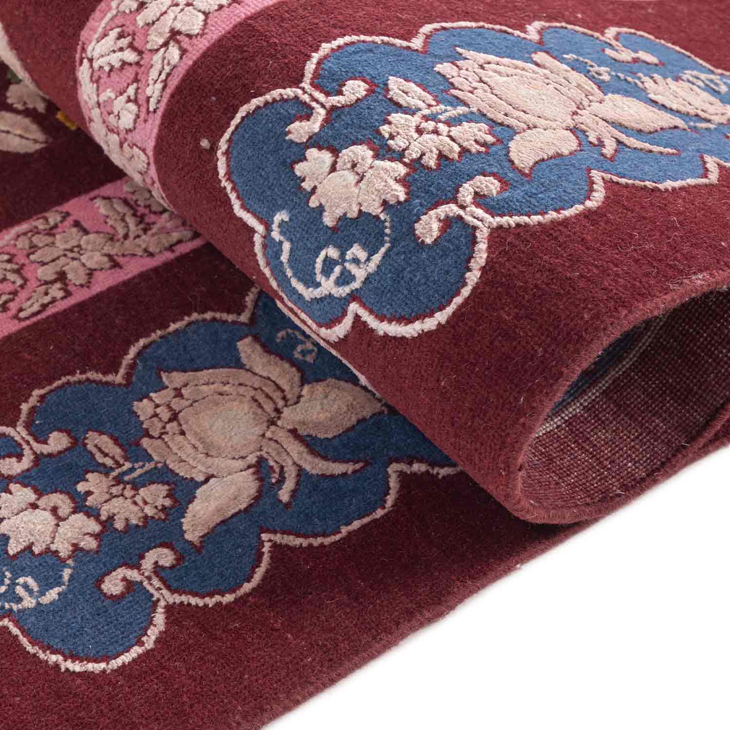 Arabesque Hand Knotted Woollen And Silk Rug By Ashdeen