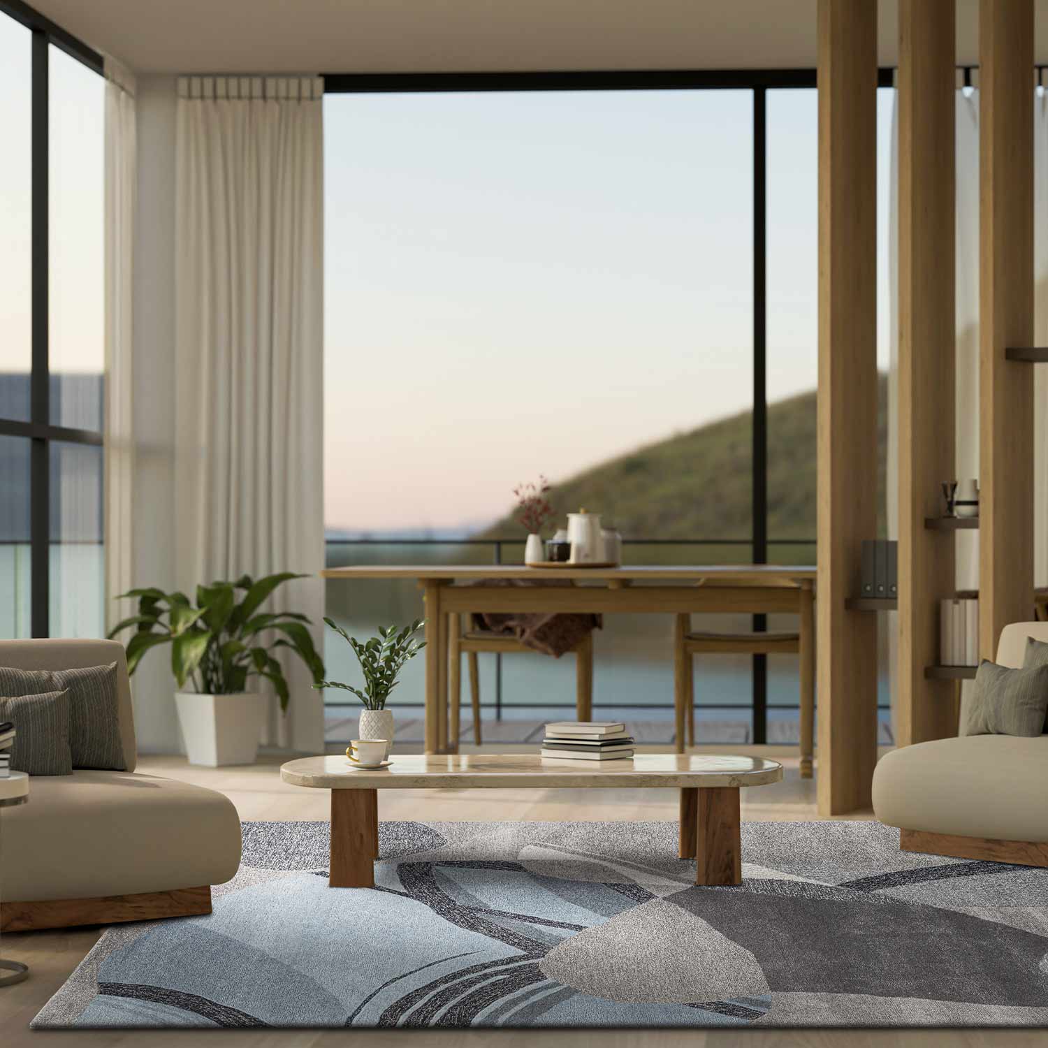 Tafeef Hand Tufted Woollen And Viscose Rug