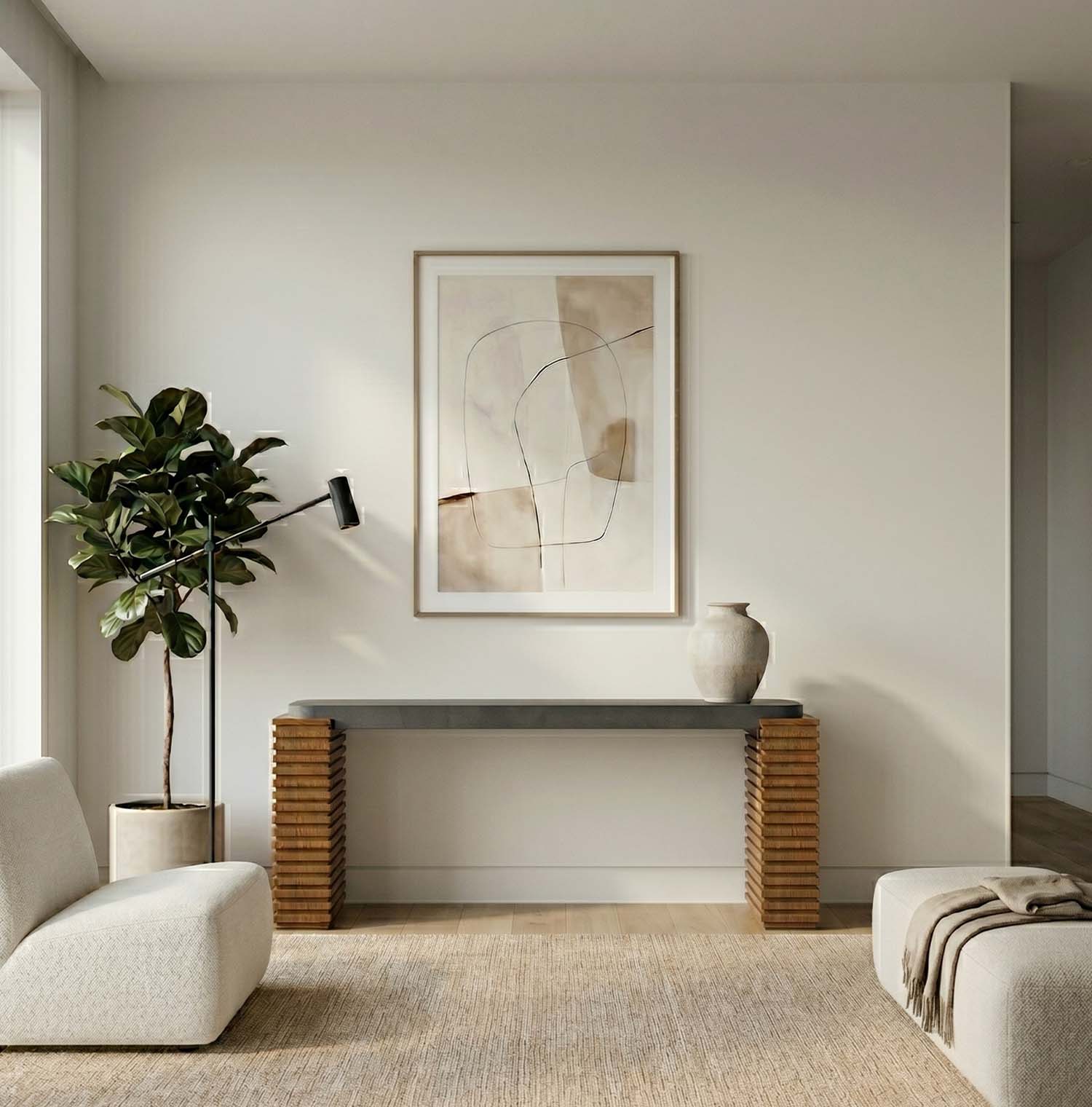 Madison Oak Console Table - Black