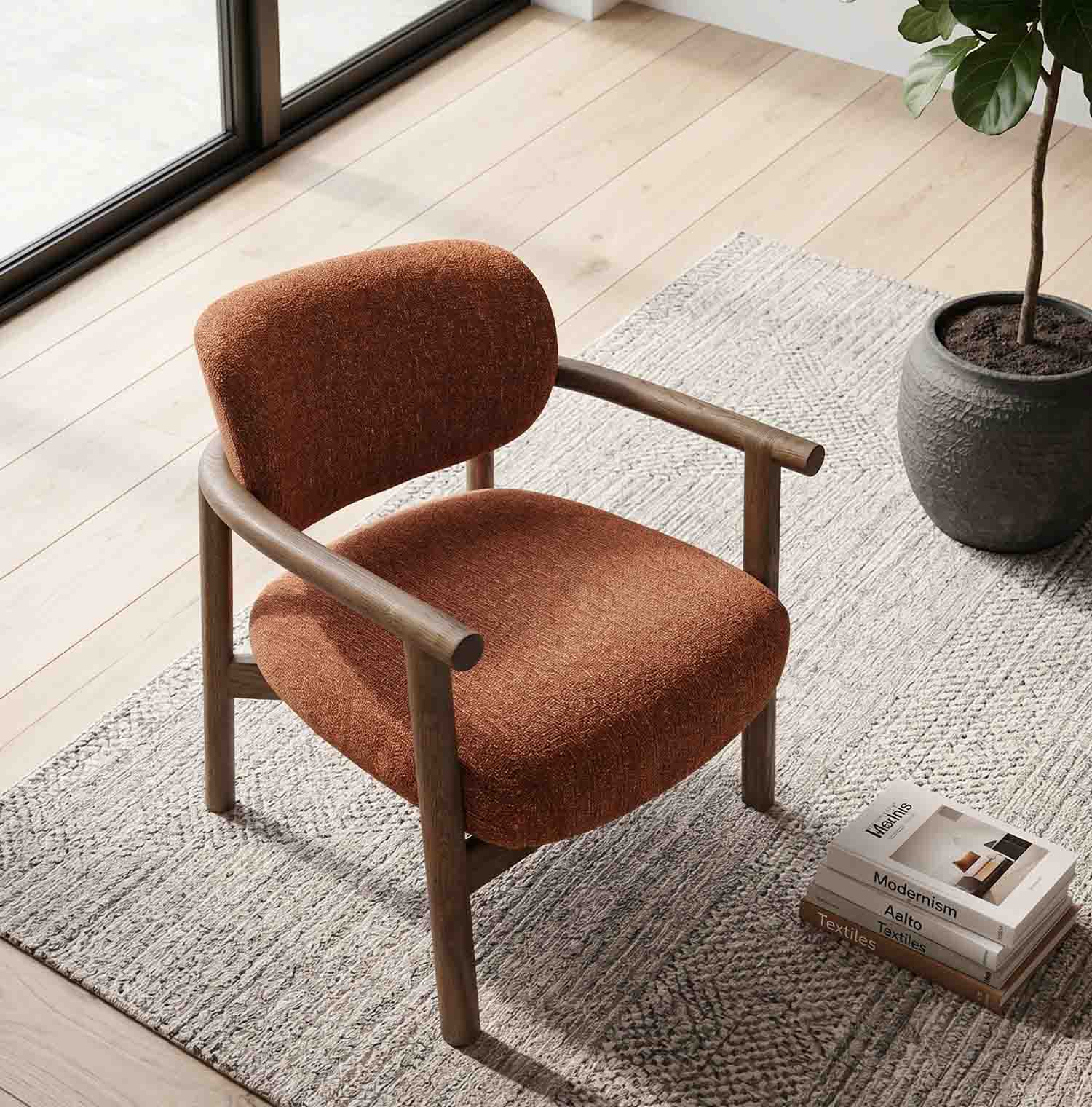 Alabat Lounge Chair- Rust