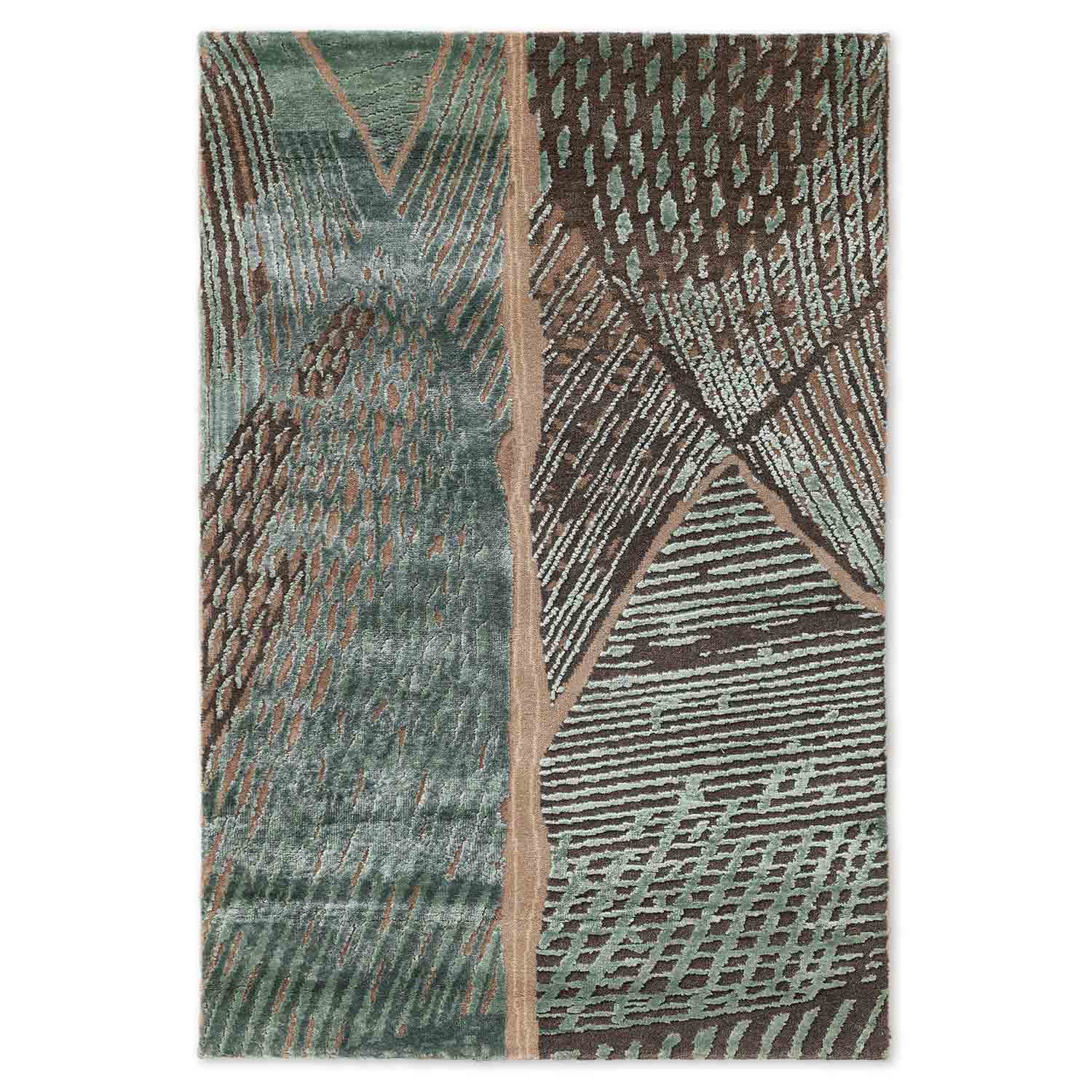 Vena Tera Hand Knotted Woollen And Viscose Rug