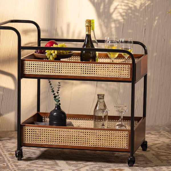 Carlton Bar Cart by Obeetee - full view
