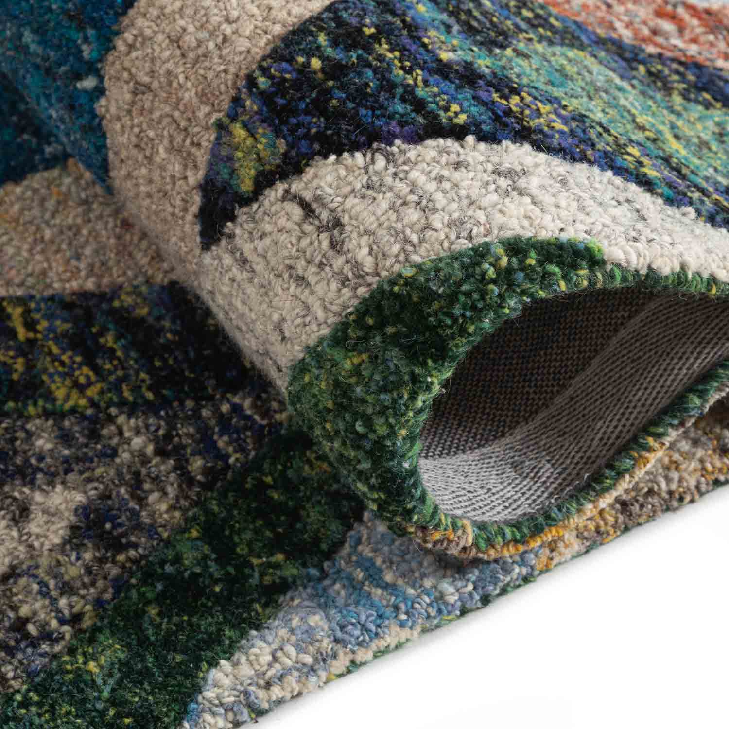 Pitagora Peacork Hand Tufted Woollen Rug By Mariella Ienna