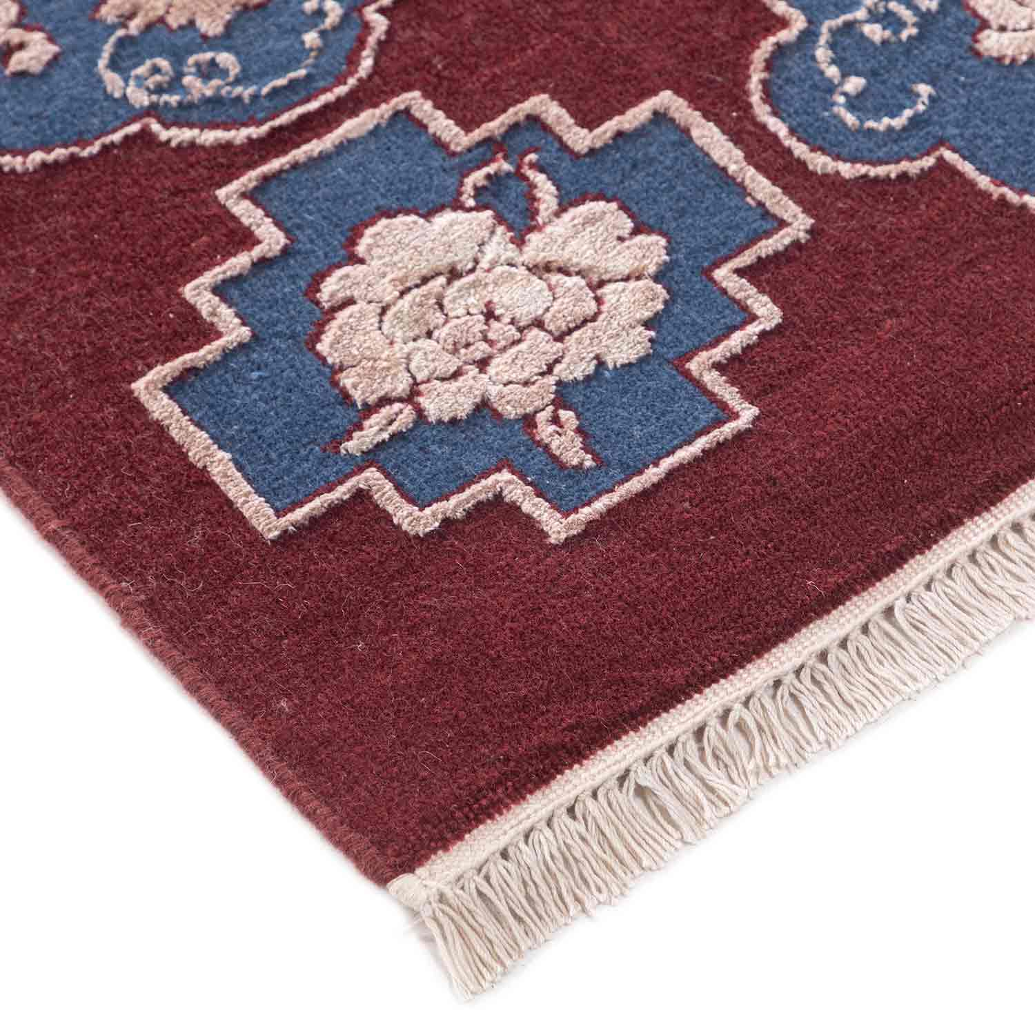 Arabesque Hand Knotted Woollen And Silk Rug By Ashdeen