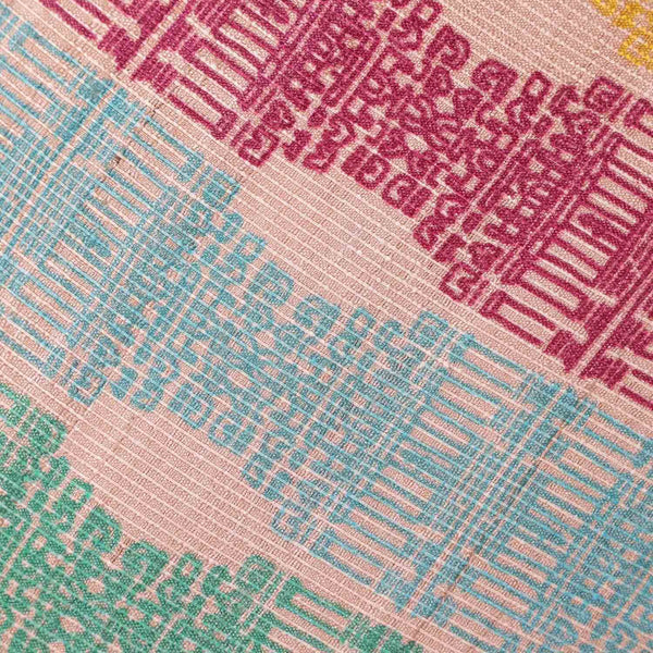 Divano Tassar silk digital printed cushion cover by Mariella Ienna for Obeetee - detail view