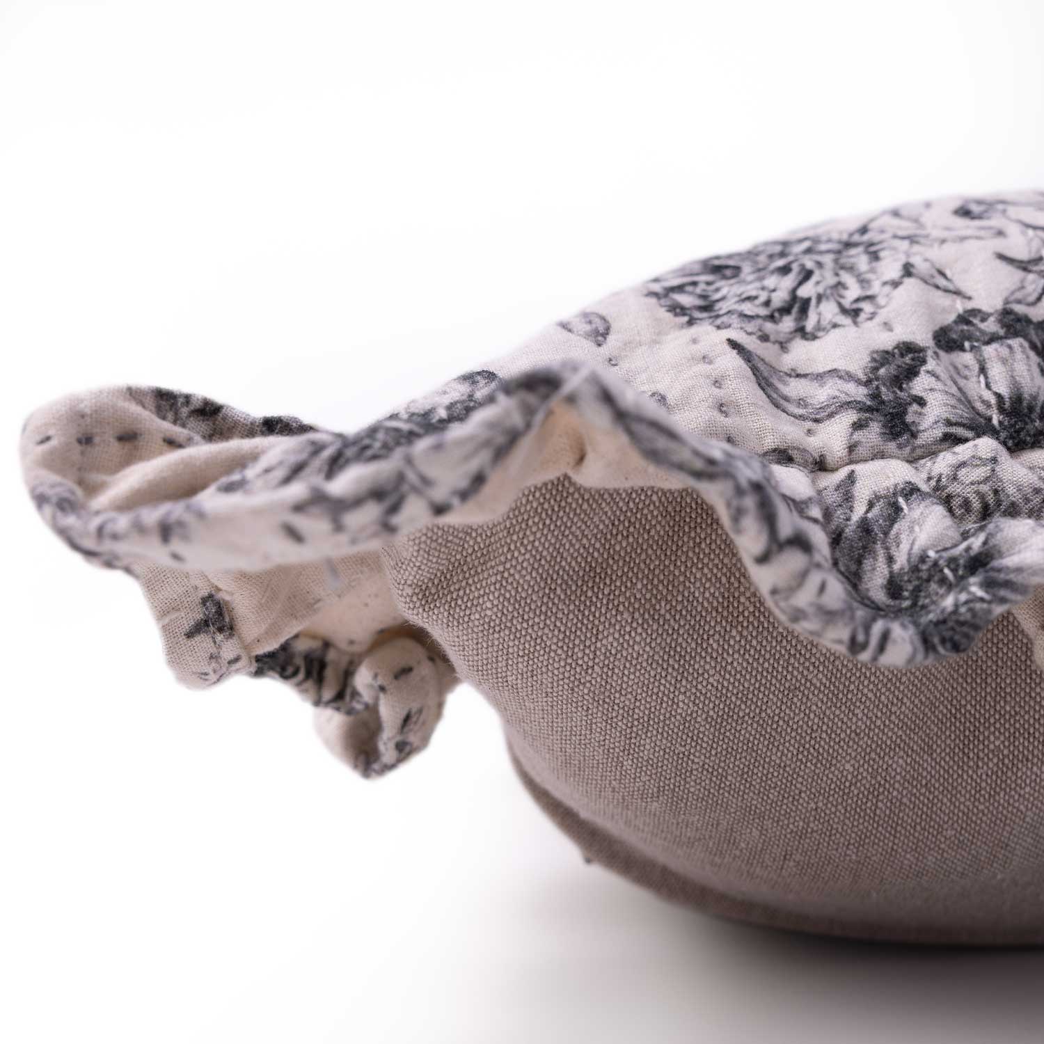 Blossom Digital Print with Kantha Embroidery Cushion Cover