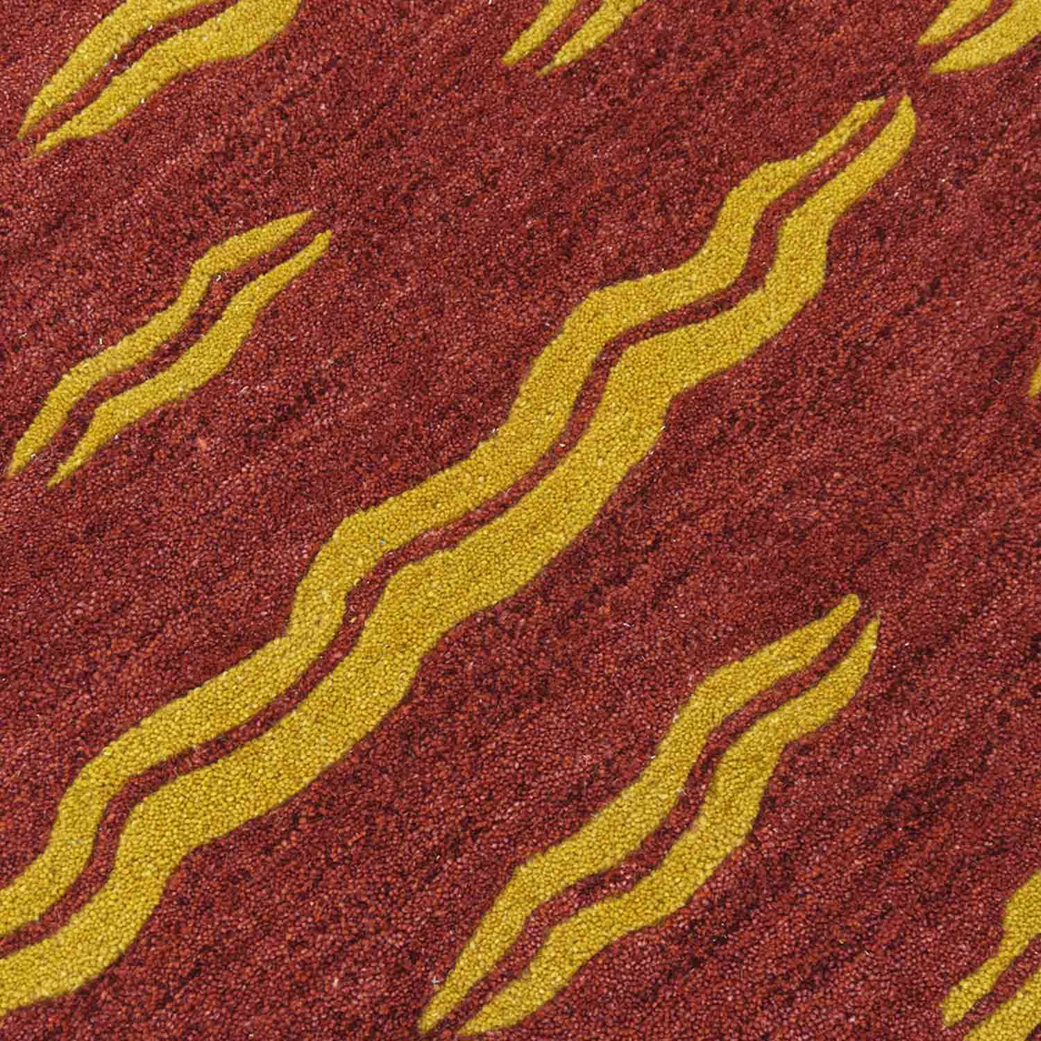 Tessellate- Rust Hand Tufted Woolen Rug By Eeshan Kashyap