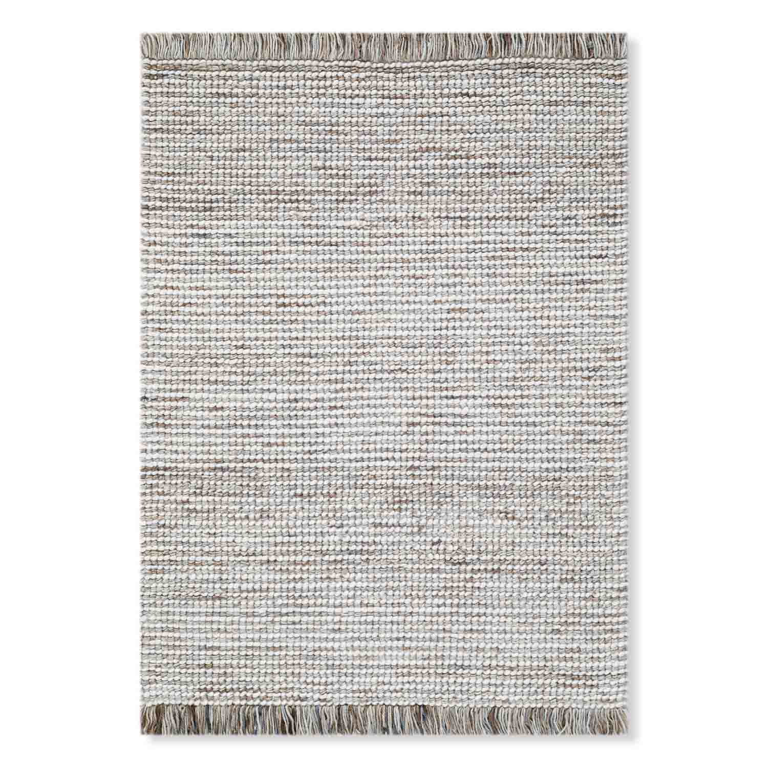 Self Textured Flat Weave Wool And Jute Dhurrie