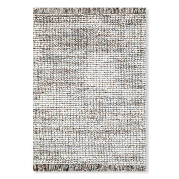 Self Textured Flat Weave Wool And Jute Dhurrie