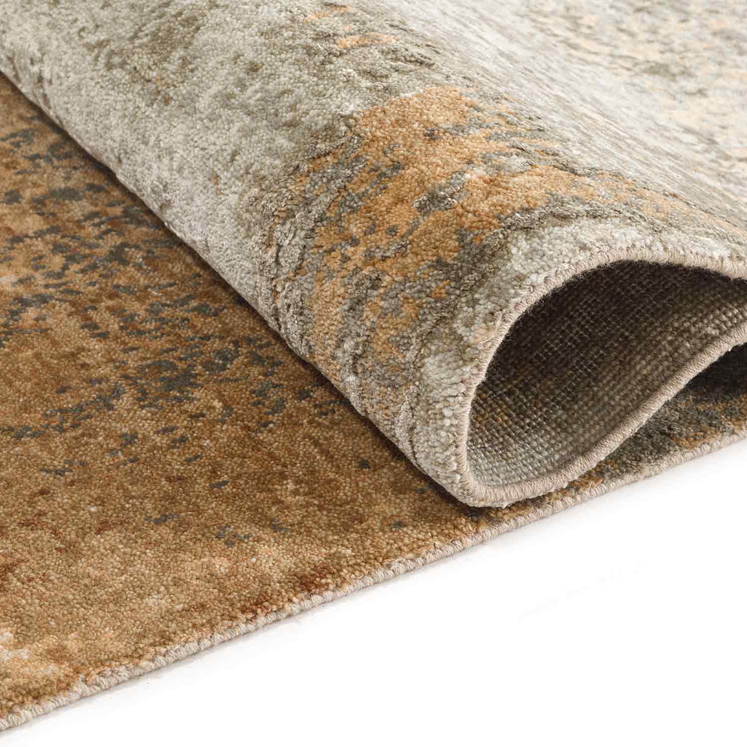 Cantaloupe Hand Knotted Woollen And Silk Rug