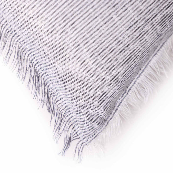 Ash linen chambray cushion cover by Obeetee - detail view