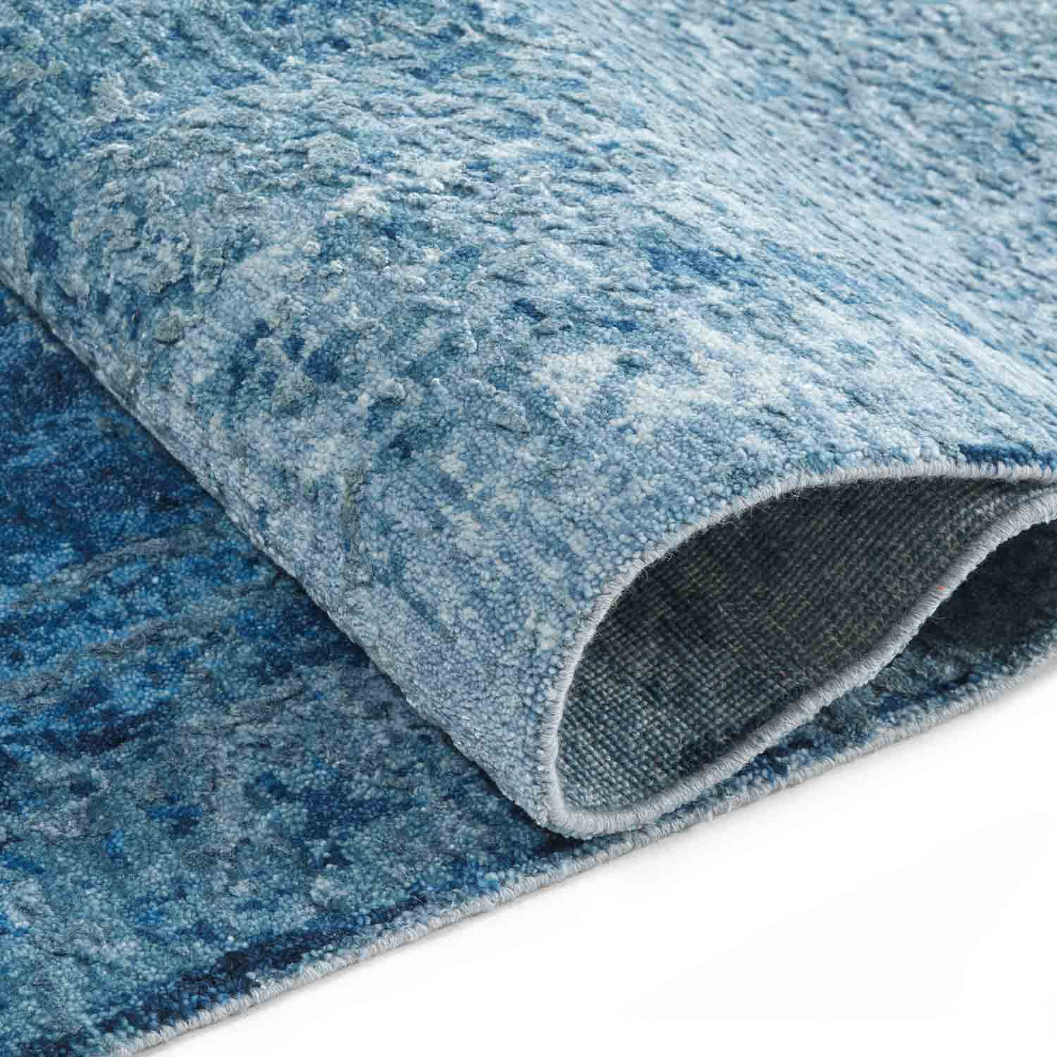 Azure Hand Knotted Woollen And Silk Rug