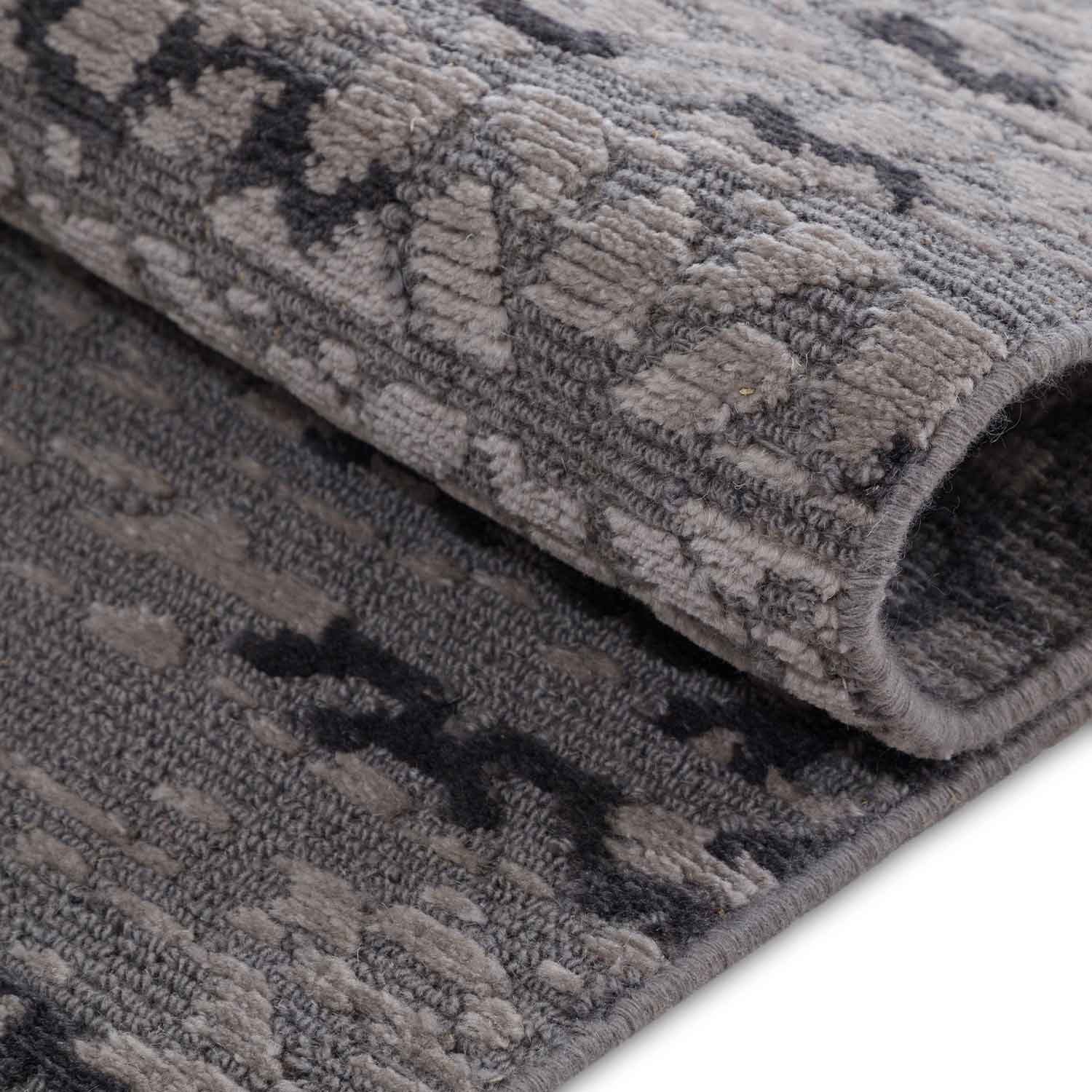 Brown-Whine Hand Knotted Woollen Rug
