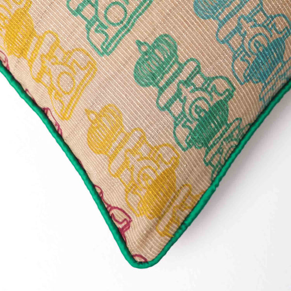Lucendra Tassar silk digital printed cushion cover by Mariella Ienna for Obeetee - texture detail