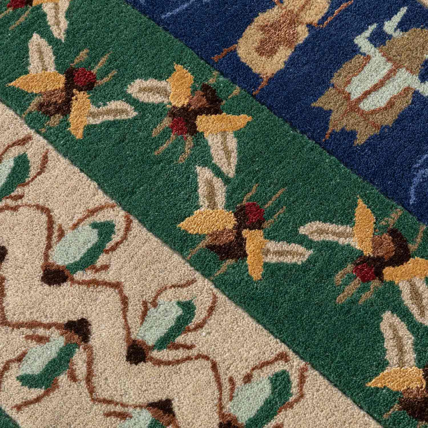 Lapiz Mosaic Hand Tufted Woollen And Viscose Rug By Varun Rana