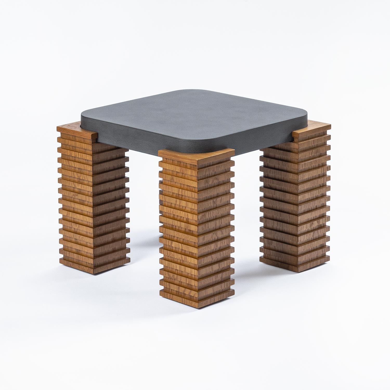 Madison Oak End Table - Slate Black