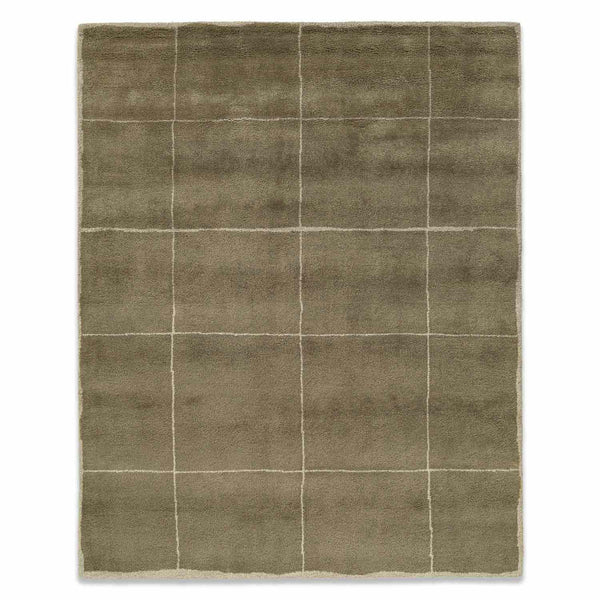 Green checkered rug on a white background