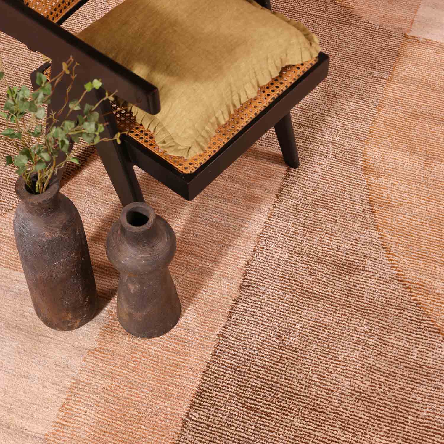 Bronze Hand Tufted Woollen And Viscose Rug