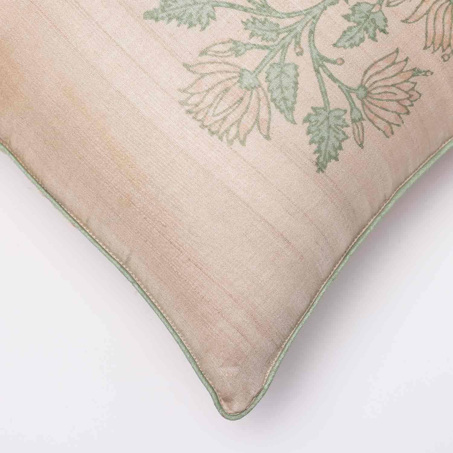 Tulua Silk block printed Cushion Cover