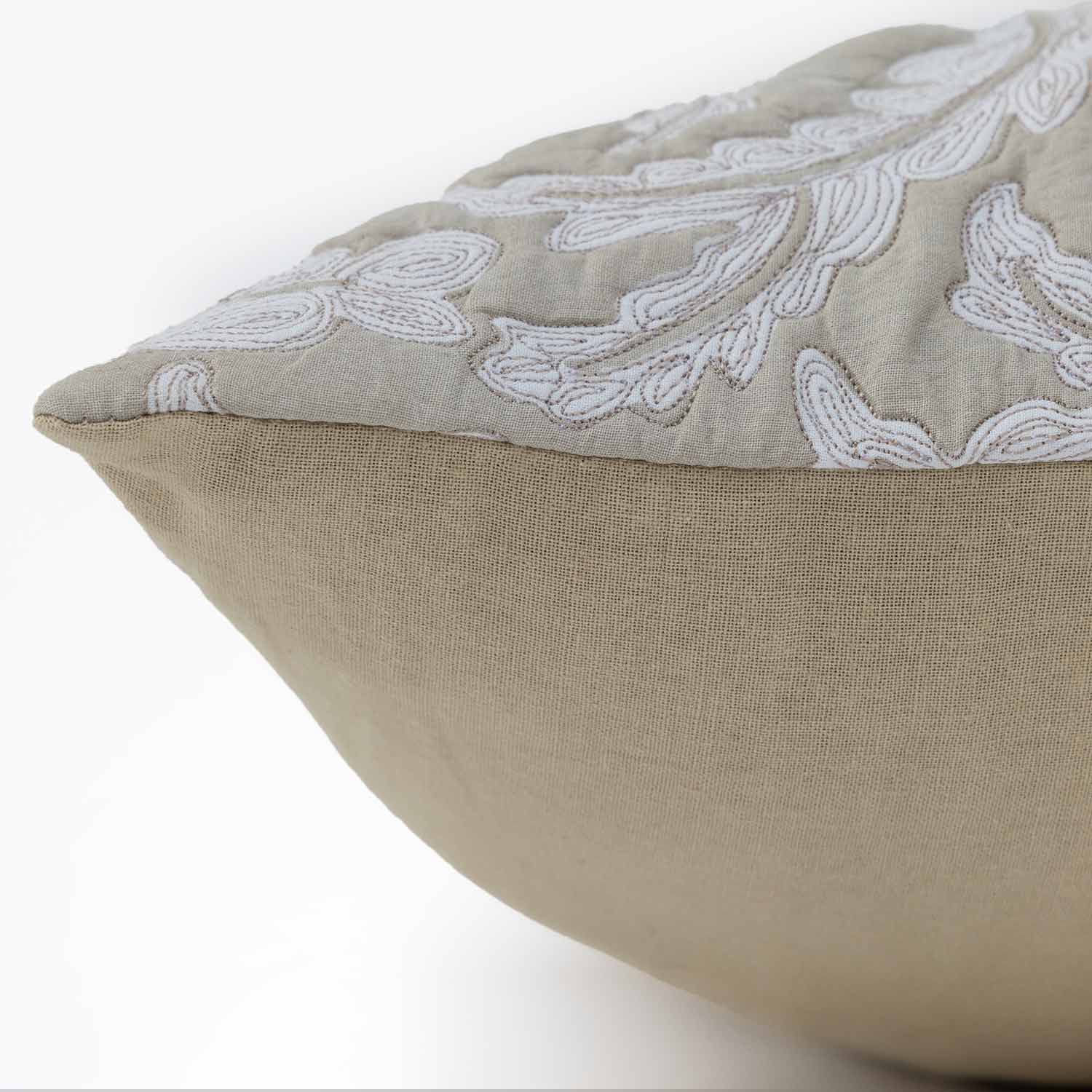 Cotton Handblock Printed and Quilted Vastira Lumbar Cushion Cover