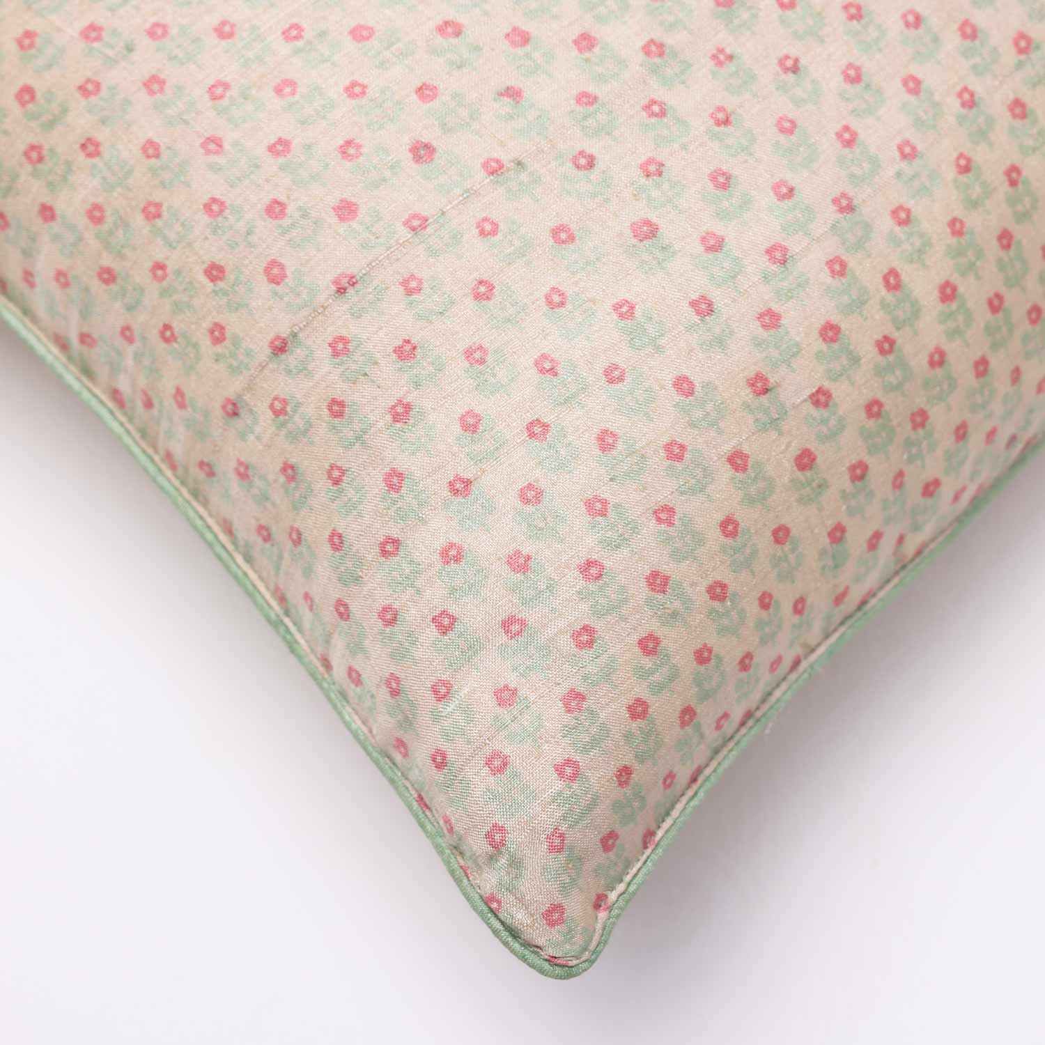 Tulua Silk block printed Cushion Cover